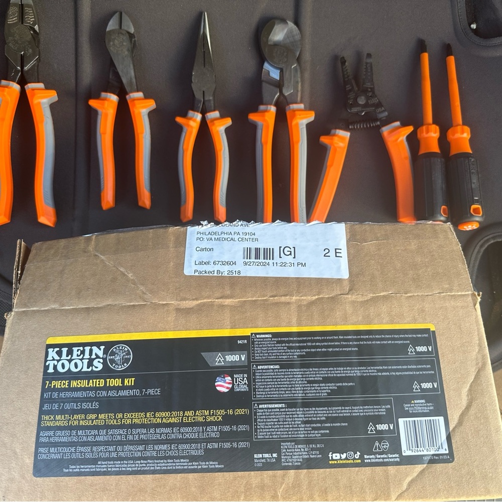 Klein tools 9421R insulated 7-piece Plier Tool Set 1000v